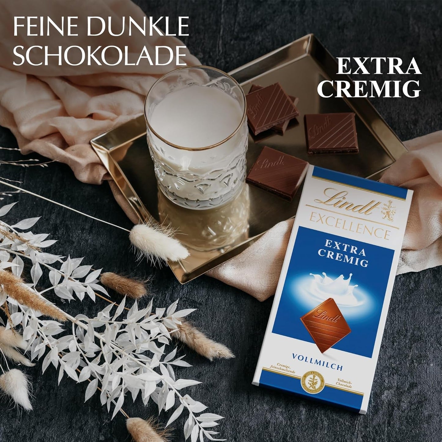 Extra krémová mléčná čokoláda Lindt EXCELLENCE | Tyčinka 100g | Jemná prémiová mléčná čokoláda se smetanovou, mléčnou příchutí | Intenzivní a perzistentní aroma | Čokoládový dárek