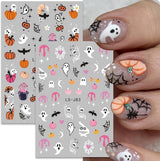 Nagelsticker Halloween, 8 Blätter Halloween Nagel Sticker, Kürbis Nail Sticker, Nail Art, Nagel Charms, Nagel Zubehör, Nageldesign, Vánoce (Typ A)