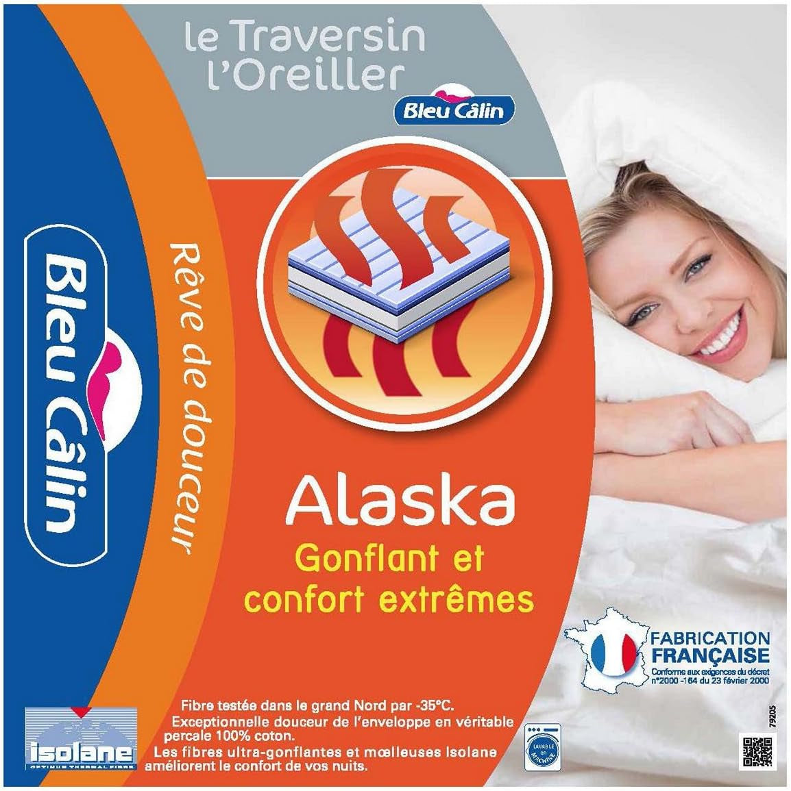 Blue Câlin Sada 2 polštářů s pevným komfortem "Alaska", super výplň, 100% bavlna Perkálová obálka, bílá, 65 X 65 cm čtvercový tvar Polštáře standard Naty Shop Obdélníkový tvar 50 X 70 Cm
