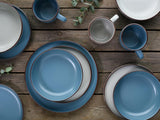 CreaTable, 21016, Modern Scandic Blue-Grey Series, 16dílná sada nádobí, Porcelánová kombinovaná služba, Vhodné do myčky a mikrovlnné trouby, Kvalitní výroba