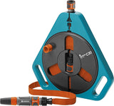 Gardena Original Classic roll-fix plochá hadice 15m: Ekonomický hadicový box s hadicí na vodu (Ø 12 mm v krabici), automatickým bezpečnostním mechanismem, vč. rozprašovací tryska, s připojovacími zařízeními (756-20)