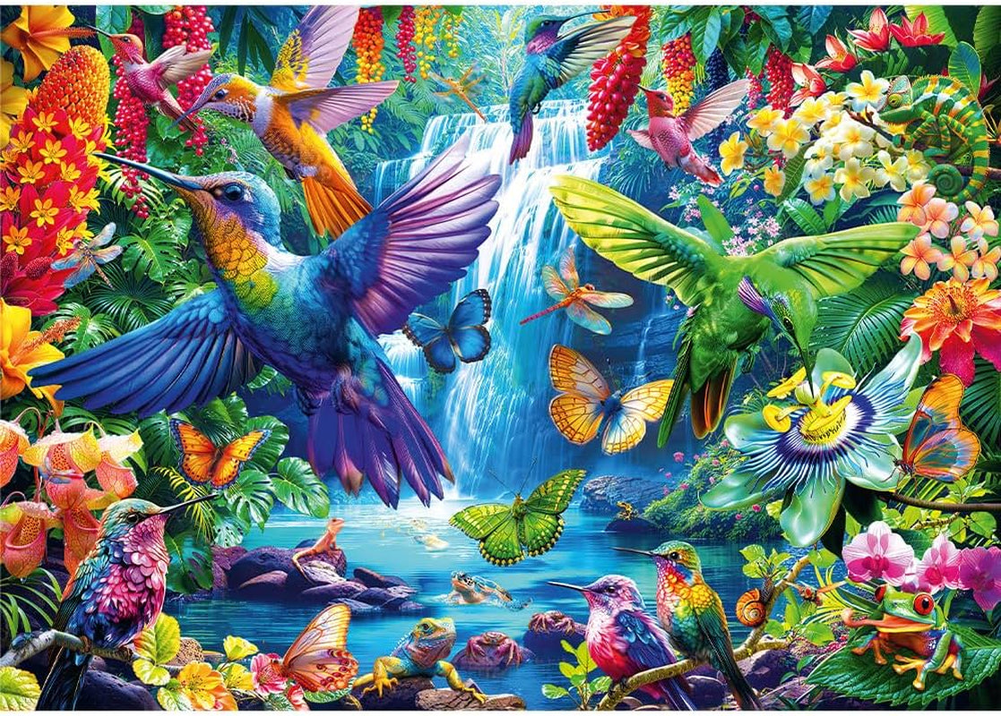 Trefl 10880 Kolibříci v tropech 1000 kusů – kutilské ptačí puzzle, kreativní zábava, pro dospělé a děti od 12 let, vícebarevné puzzle Naty Shop