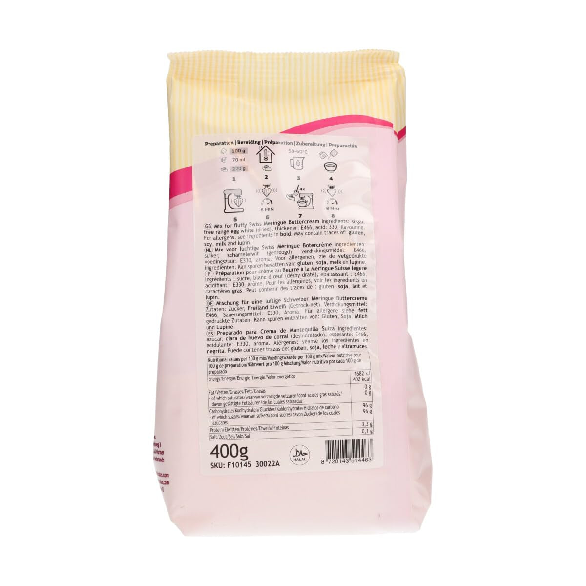 Funcakes Mix Für Schweizer Baiser Buttercreme: Einfach Zu Berübenen, Cremig, Perfekt Zum Dekorieren, Abdecken Und Füllen Von Kuchen, Belag Auf Cupcakes. 400 G. Směs na pečení a vaření Naty Shop