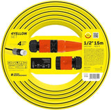Zahradní hadice Cellfast YELLOW, lehká, odolná, 4vrstvá, s postřikovačem, odolná proti UV záření a řasám, odolná proti kroucení, technologie REACH, 20 bar, -10/+50°C, 1/2" uzávěr, 15m