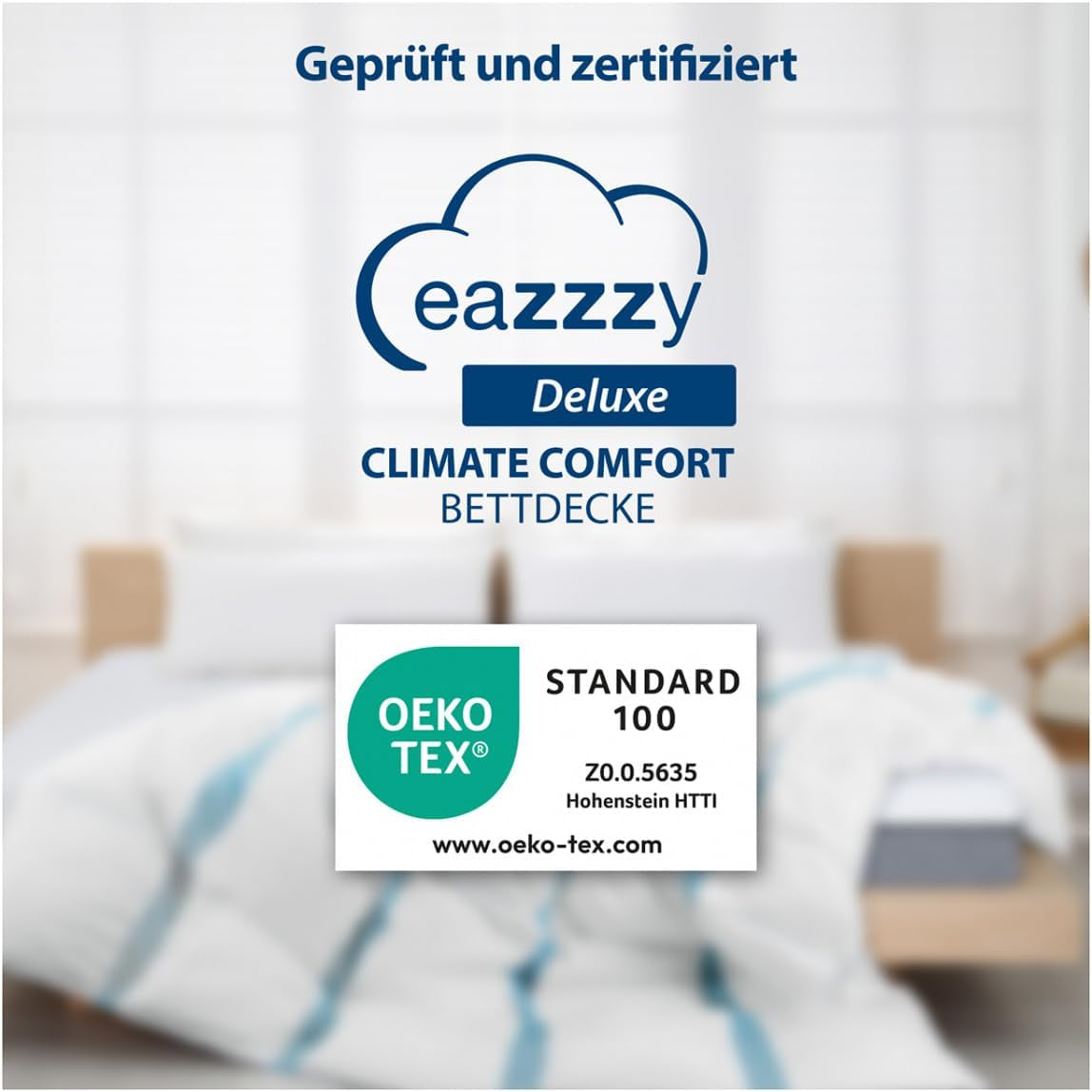 Přikrývka Genius Eazzzy Climate Comfort 155 X 220 cm, neprodyšná, lehká přikrývka pro všechna roční období, prodyšná přikrývka, příjemná teplota pro spánek, přikrývka pro všechna roční období Přikrývky a přikrývky Naty Shop