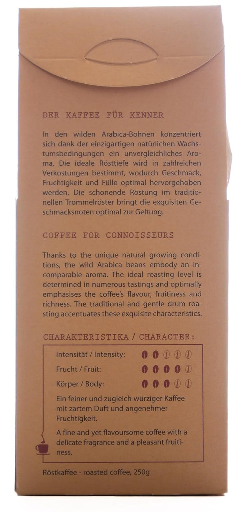 Kaffa Wild-Kaffee jemná ganze Bohne 2er-Pack (2x 250g) bio vegan fair Arabica MildBohx2