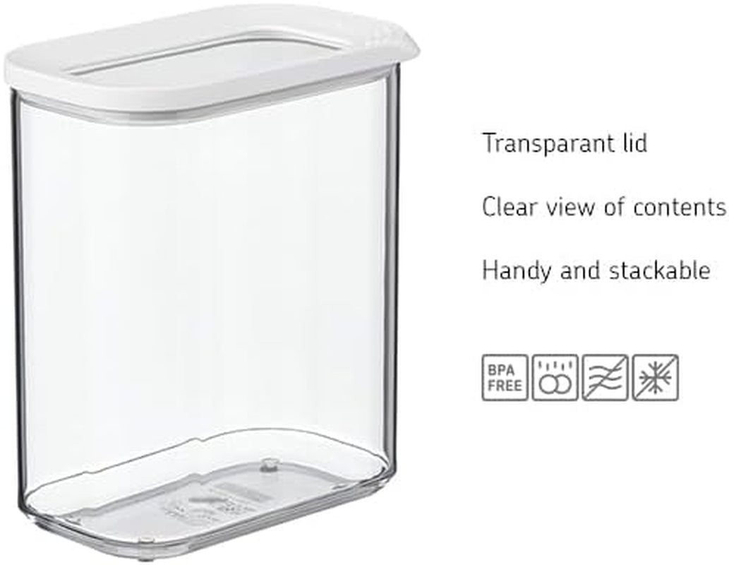 Mepal - Modula XXL úložný box na lednici - Dóza na potraviny s víkem - Kuchyňský organizér a plastový úložný box - Stohovatelný a uzavíratelný organizér na lednici - 4800 ml - Bílé boxy na skladování potravin Naty Shop