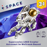 LEGO Creator 3v1 hračka vesmírného astronauta, model psa a vesmírné lodi pro děti, dekorace do školky, kreativní dárek pro chlapce a dívky 9 let 31152 stavebnice Besuche den LEGO-Store