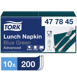 Tork 477840 Limetkové ubrousky na oběd / 2vrstvé ubrousky pro malá jídla nebo svačiny / Pokročilá kvalita / 10 x 200 (2000) papírové ubrousky / 32,6 x 33 cm (d x š) / 1/4 skládání