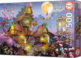 Educa - Puzzle 500 dílků pro dospělé | pohádkový dům, 500dílné puzzle pro dospělé a děti od 11 let, fantasy, pohádky, víly (19554) Puzzle Naty Shop