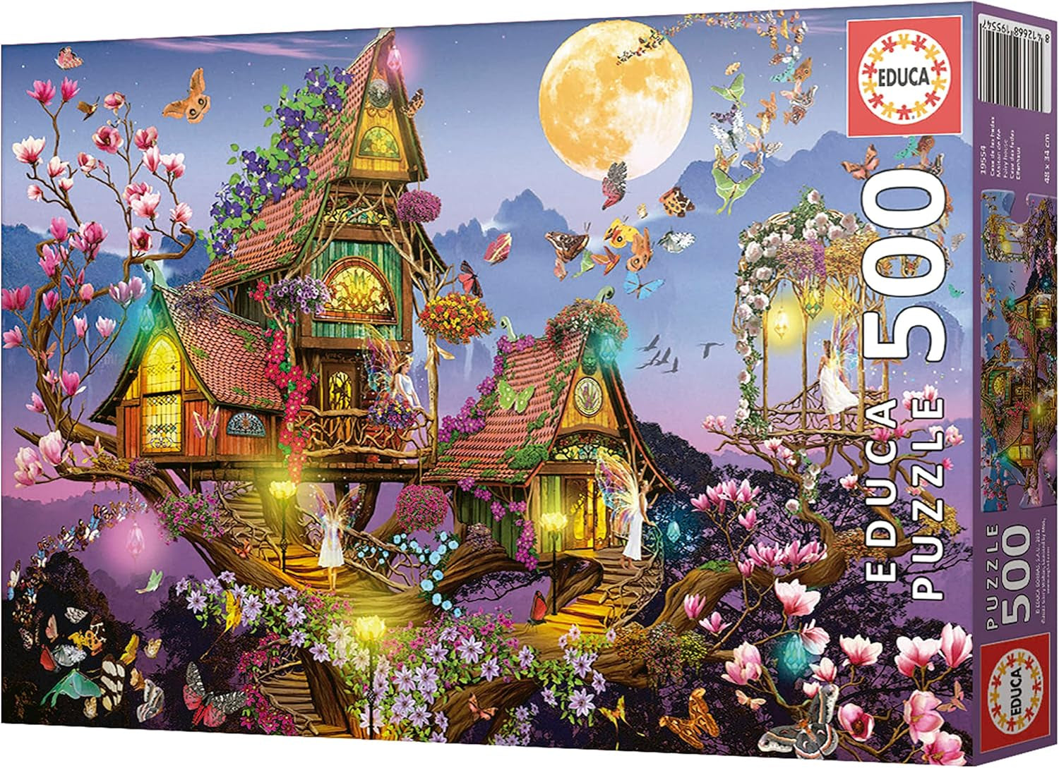 Educa - Puzzle 500 dílků pro dospělé | pohádkový dům, 500dílné puzzle pro dospělé a děti od 11 let, fantasy, pohádky, víly (19554) Puzzle Naty Shop