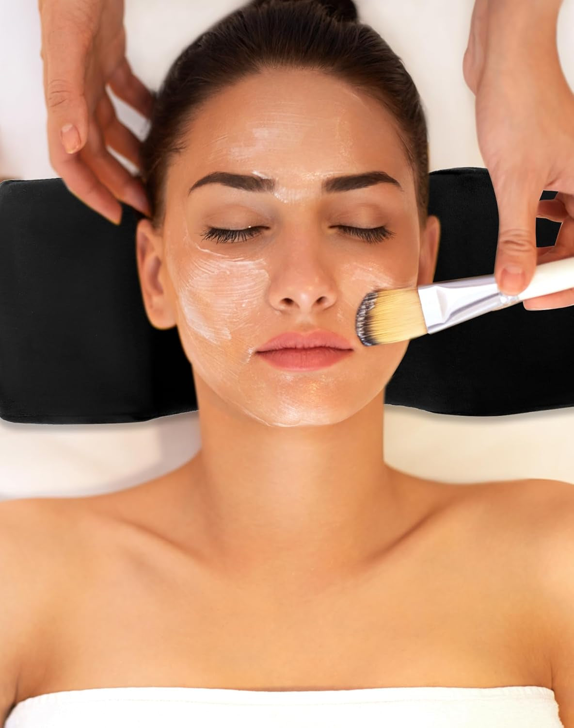 QWORK® Wimpernkissen, U-Förmiges Beauty Makeup Kissen, Ergonomisches Wimpernkissen Für Verlängerungen, Memory Foam Wimpernkissen Für Den Heimgebrauch Im Schönheitssalon (Schwarz) Krční ortopedické polštáře Naty Shop