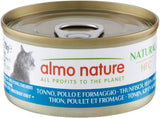 Almo Nature HFC Natural - Mokré krmivo pro dospělé kočky - tuňák, kuře a sýr - lidská kvalita, bez lepku - 6 x 70 g