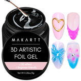 Makartt 3D Nail Art Gel - Kamínkový lepicí gel 15G na klíčenky na nehty, Multifunkční gel na tvarování nehtů pro vlastní úpravu nehtů, modeláž nehtů na modeláž nehtů doma (transparentní)