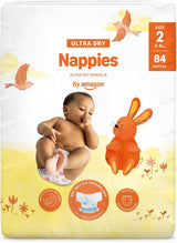 Ultra suché plenky Amazon, velikost 3 (4-9 kg) – měsíční krabička, bílá, počet 172 (2 balení po 86) (dříve Mama Bear, identický produkt)