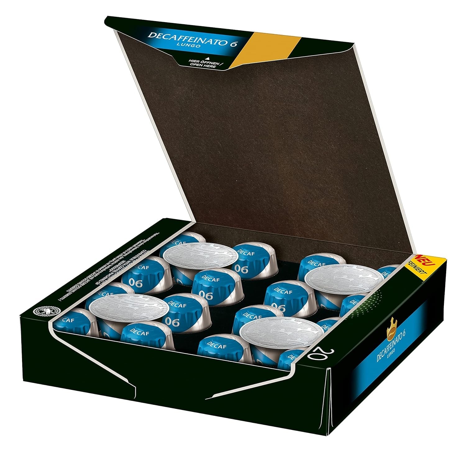 Kaffeekapseln Lungo Classico, Intensität 6 von 12, 10 x 20 Getränke & Kaffeekapseln Lungo Decaffeinato-Intensität 6-200 Kapseln kompatibilní s Nespresso, 10er Pack, 10 x 20 Getränke