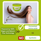 Bond Repair Mask pomáhá revitalizovat a posilovat nadměrně zpracované, poškozené vlasy, formulované s aminokyselinami získanými z přírody - Vegan a přírodní plex technologie. Maska na vlasy Naty Shop