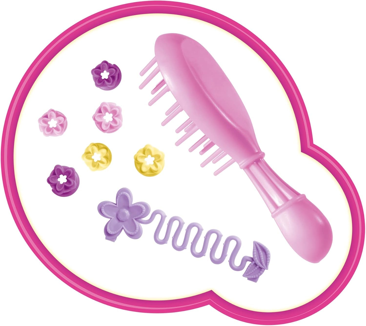 Simba 105733640 - Steffi Love Flower Hair, panenka s extra dlouhými vlasy, obsahuje 6 spon, doplněk do copu a hřeben, 29 cm, věk 3+