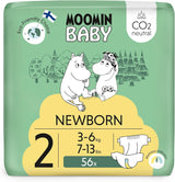 Moomin Dětské eko plenky, velikost 3, 5-8kg, 48 kusů, Premium měkké plenky | Měkký a šetrný k pokožce, prodyšný, savý, bez zbytečných chemikálií |