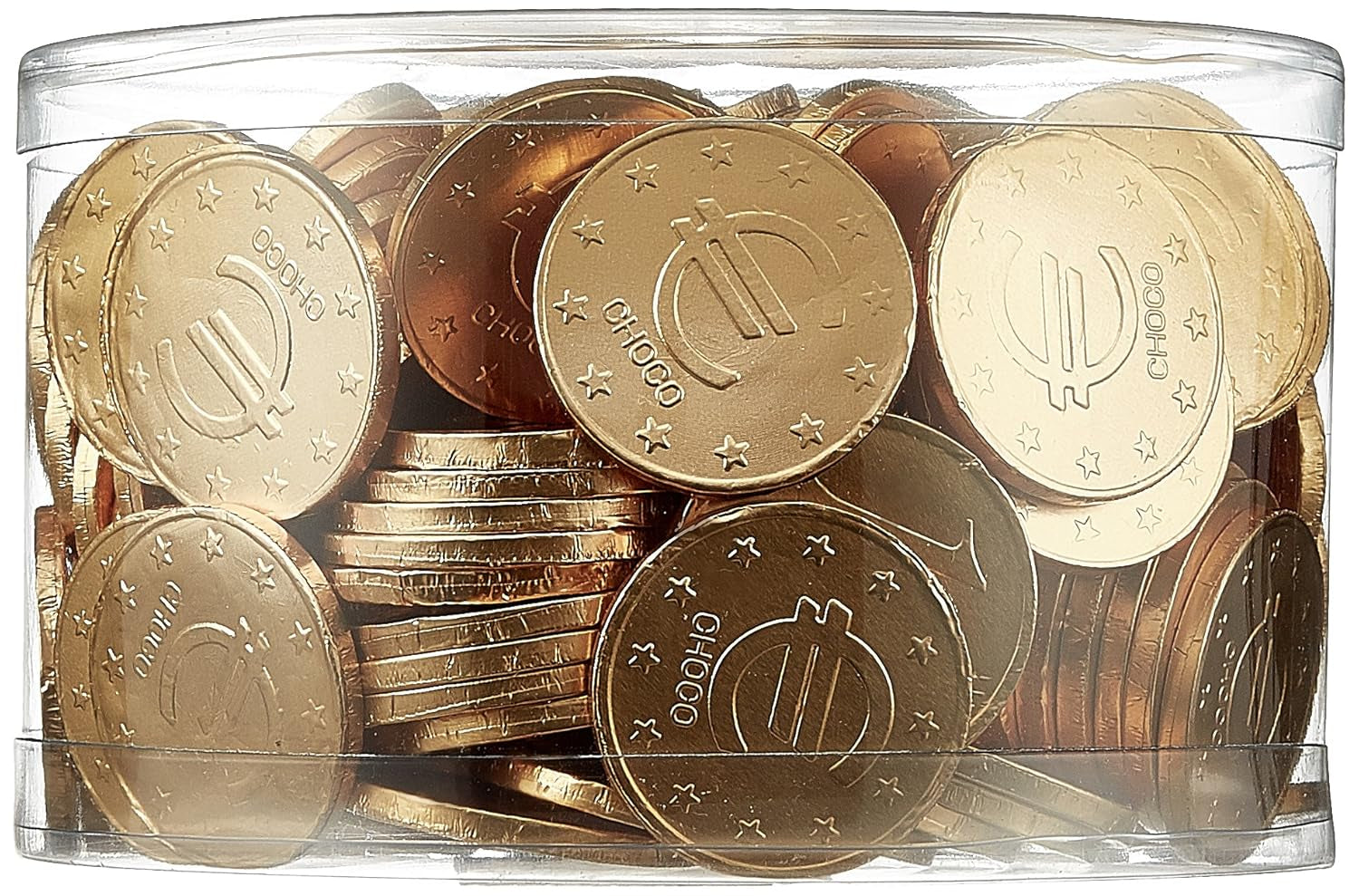 Theobroma Goldgeld Schokoladen Euro, Lose Münzen in Der Dose, 1Er Pack (1 X 1 Kg) Naty Shop Goldgeld