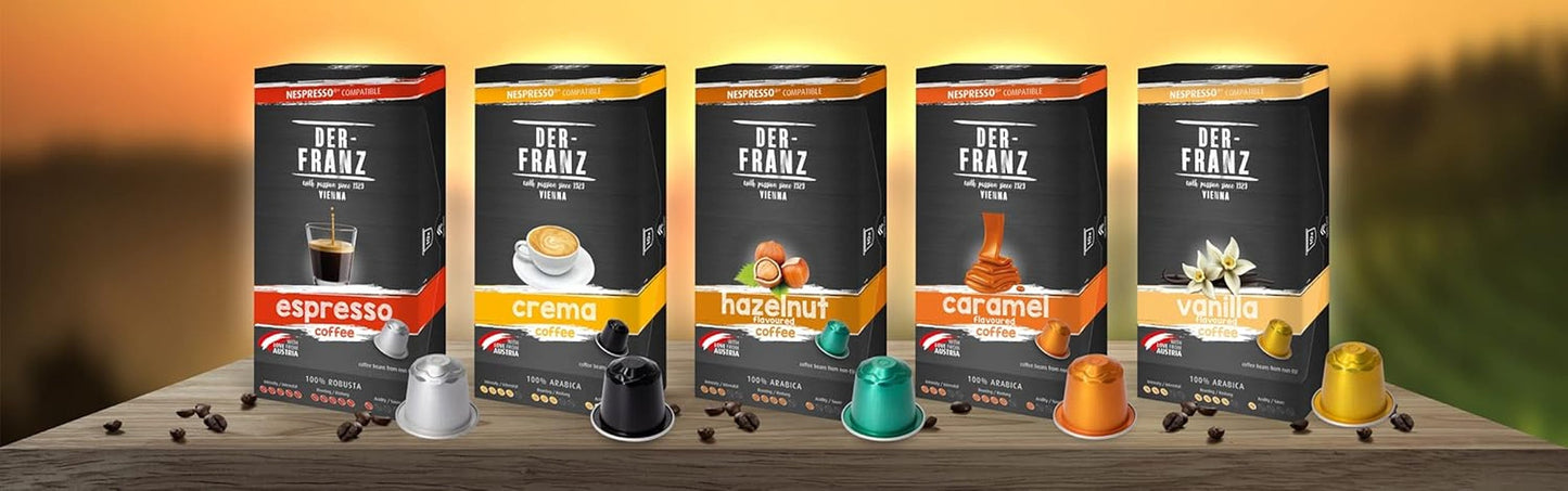 Der-Franz Nespresso kompatibilní kávové kapsle, 6 x 10 kapslí, karamelové aroma, středně pražené