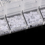 Nail Art Strasssteine ​​​​1 Schachtel, Nail Charms, 12 Typen Weiße Perlen Für Nägel, Flatback Rhinestones, Klein Edelstahl-Perlen, Nagel Deko, Nagel Zubehör