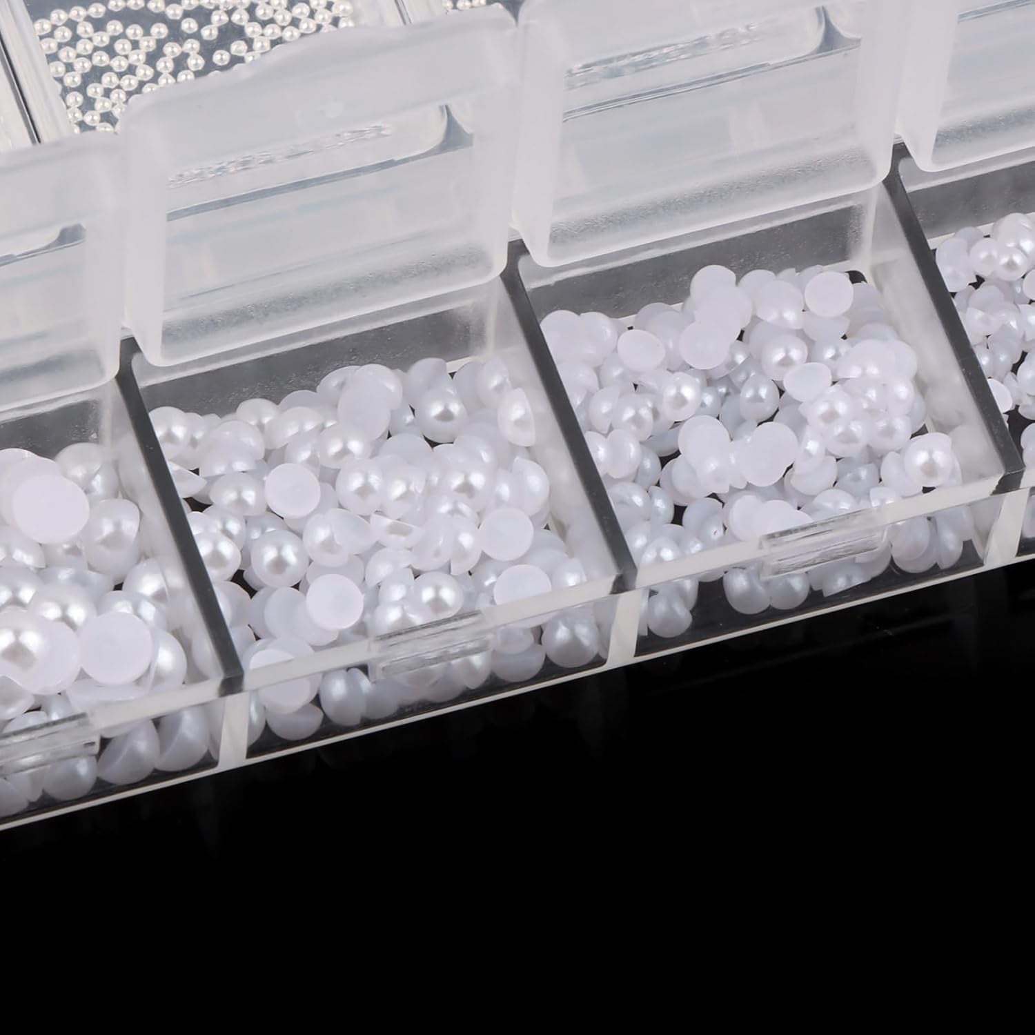 Nail Art Strasssteine ​​​​1 Schachtel, Nail Charms, 12 Typen Weiße Perlen Für Nägel, Flatback Rhinestones, Klein Edelstahl-Perlen, Nagel Deko, Nagel Zubehör