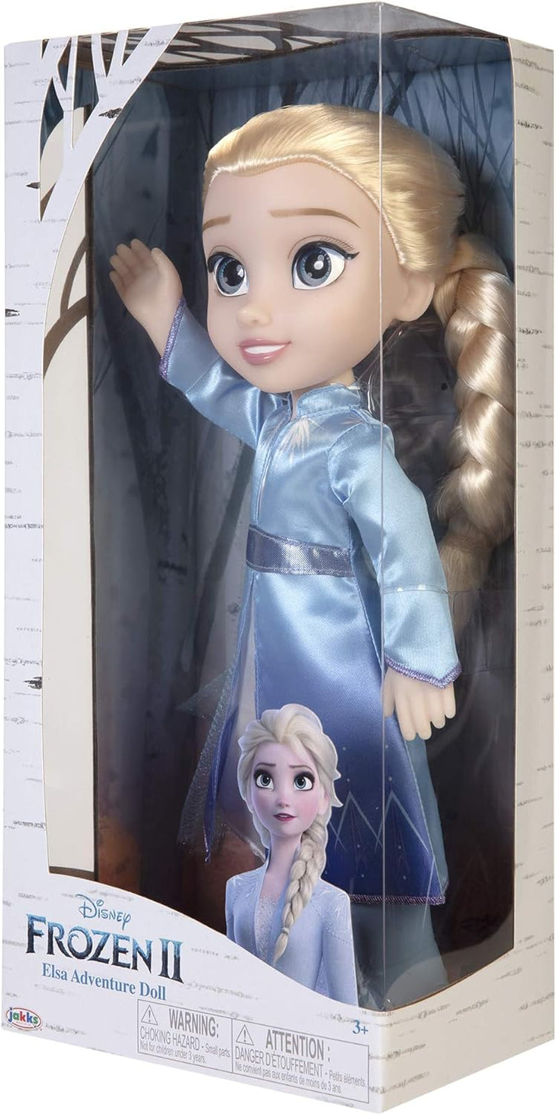 Cestovní panenka Disney Frozen 2 Elsa, 35cm panenka s šaty inspirovanými kultovním filmem, botami a dlouhými spletenými vlasy pro extra zábavu při hraní, pro dívky od 3 let