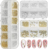 3400 Stück Goldene Und Silberne Sternperlen, Goldene Nagelanhänger, Zubehör Für Nagelschmuck, Schöne Sternnagelanhänger Für Nägel, Nail Art Rhinestones