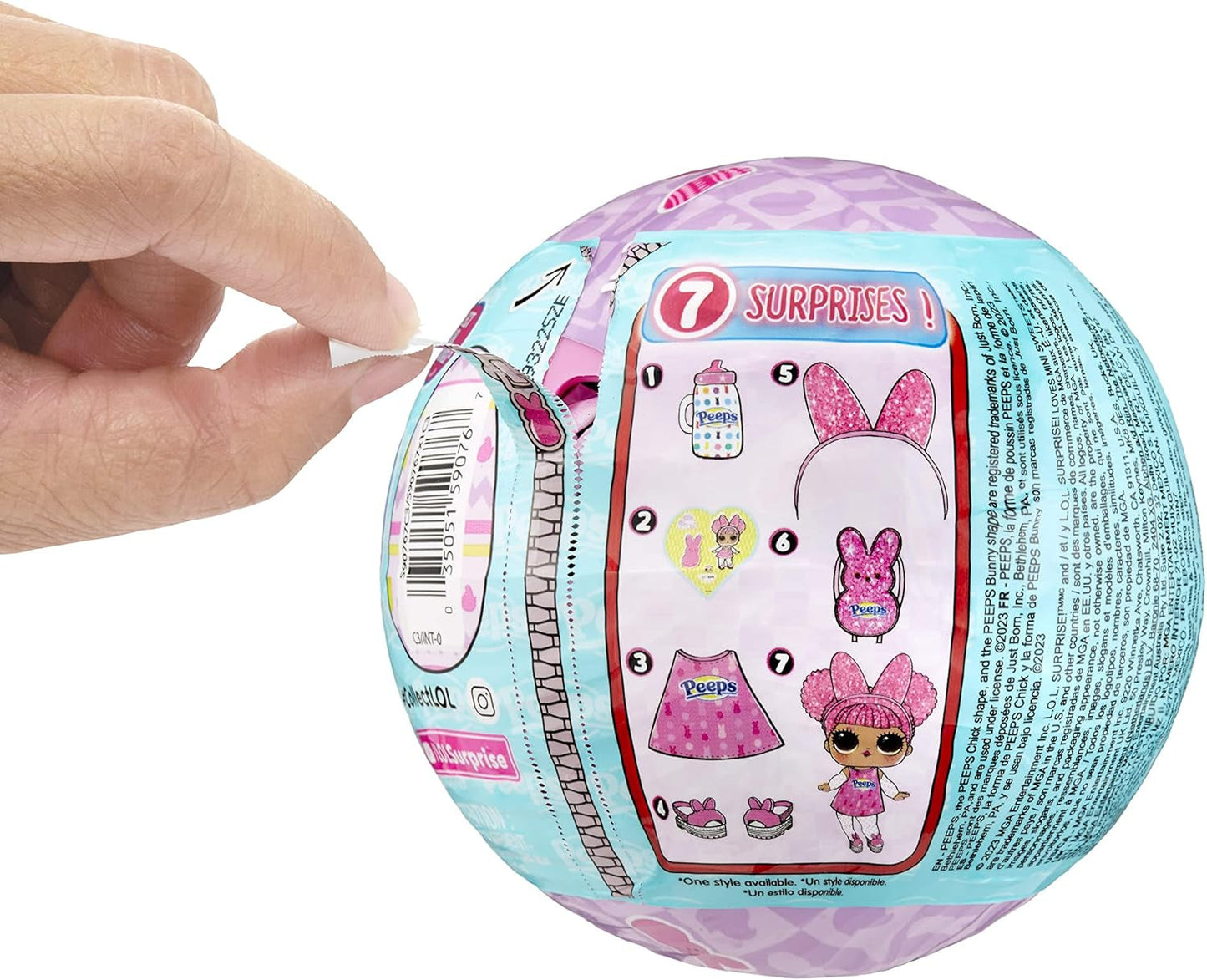 L.O.L. Překvapení! Loves Mini Sweets Peeps - Cute Bunny - Limitierte Auflage mit Frühlingsthema - Sammlerpuppe mit 7 Überraschungen - Für Mädchen, Jungen und Sammler ab 4 Jahren
