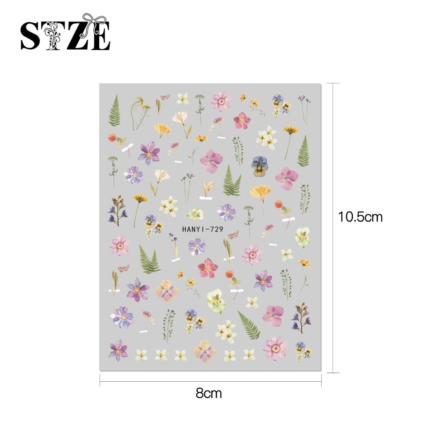 JMEOWIO Nálepka na nehty Frühlings Blume 9 Blatt Nálepka na nehty Selbtklebend Nagelaufkleber Bunte Sommer Blumen Dekoration Nageldesign Zubehör
