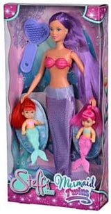Simba 105734162001 105734162 - Steffi Love The Twin Mermaids / dvě varianty / Steffi jako mořská panna / se dvěma mořskými miminky / módní panenka / 29 cm, pro děti od 3 let