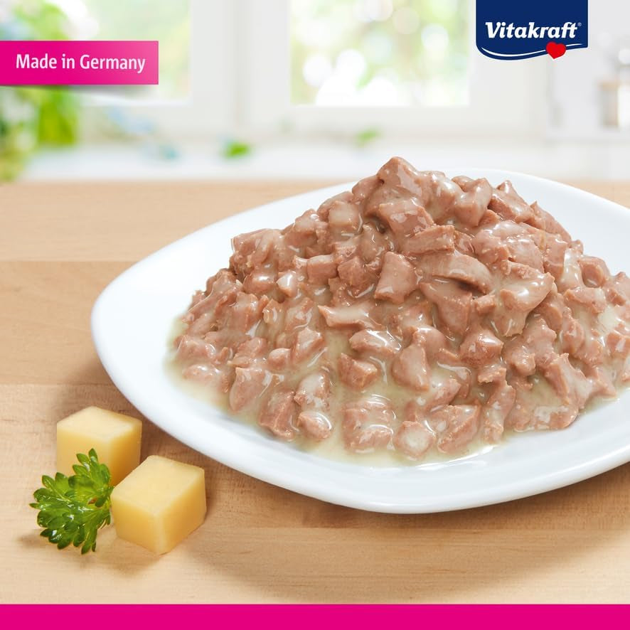 Vitakraft Poésie Création, mokré krmivo pro kočky, mokré krmivo pro kočky v omáčce, s krůtou v sýrové omáčce, multipack, bez přidaného cukru nebo obilovin (15 x 85 g)
