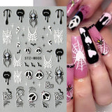 JMEOWIO Nálepka na nehty Halloween 6 Blatt Nálepka na nehty Selbtklebend Nagelaufkleber Dekoration Nageldesign Zubehör