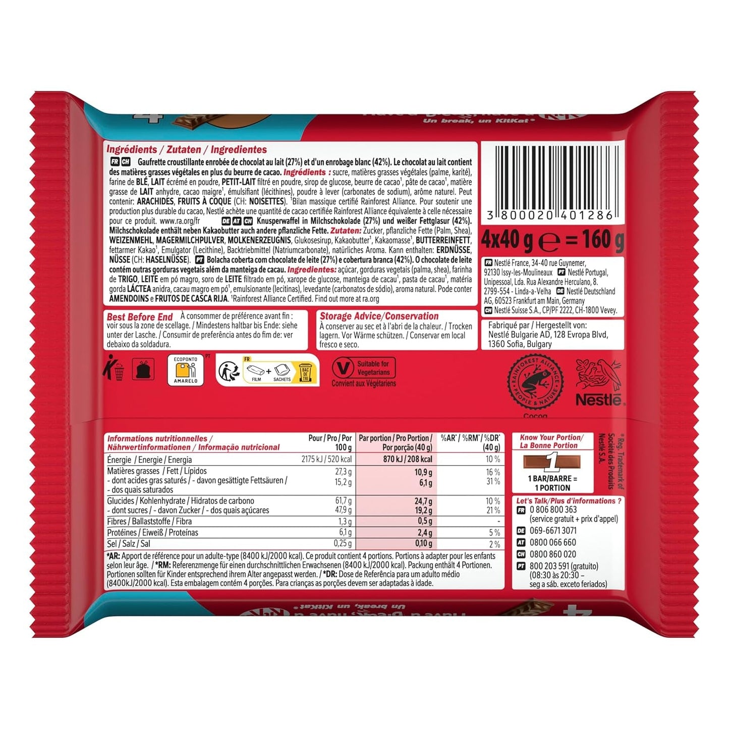 Nestlé Chunky Funky Crispy Wafer v mléčné čokoládě Multi Pack 2 Pack (každé 4 x 40 g)