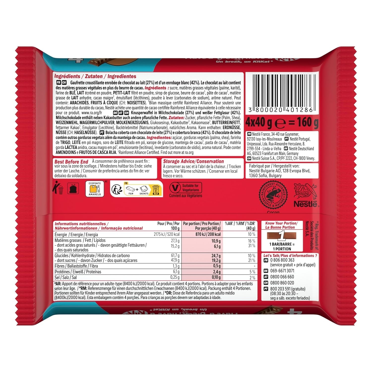 Nestlé Chunky Funky Crispy Wafer v mléčné čokoládě Multi Pack 2 Pack (každé 4 x 40 g)