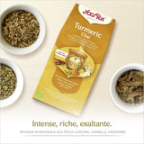 Yogi Tea - Kurkuma Chai Organický kořeněný ajurvédský čaj Kurkuma bez kofeinu Směs se skořicí a zázvorem Yogi Tea sypaný 8 x 90 g (720 g) Balení Ideální dárek