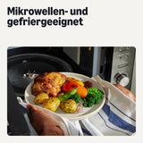 Sada nádobí z glazované kameniny Amazon Basics, 18 kusů, 6 kompletních sad, lze mýt v myčce, slonovina