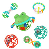 Šestidílná dárková sada Bright Starts Little Shakers - Dětská chrastítka a kousátka BPA Free Easy to Cat Unisex Newborn+