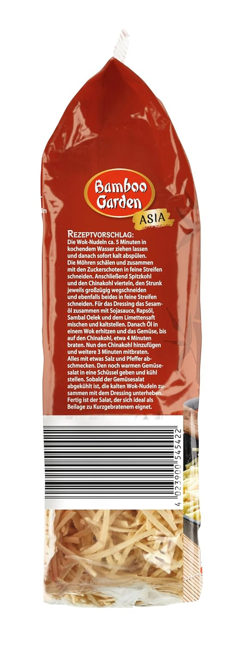 Bambusová zahrada - Wok nudle | Instantní nudle s vejcem | Mixujte, není nutné předvaření | Pro asijské wok pokrmy | 250 g v sáčku