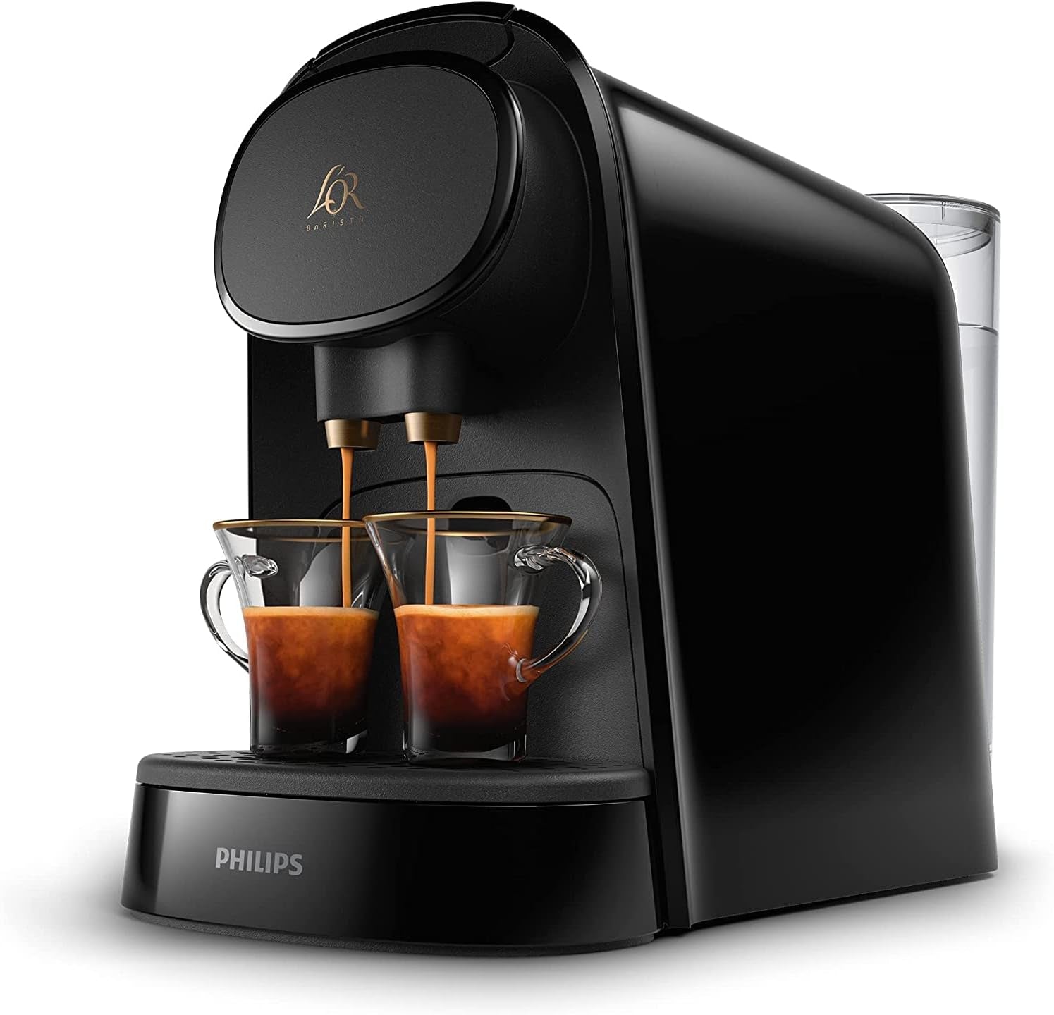 Kávovar na espresso na kapsle PHILIPS LM8012/60 – dvě dávky, dvojité potěšení, 1 nebo 2 šálky, Ristretto, Espresso, Lungo nebo Grand Café Long, dvojitá kapsle, originální kvalita espressa, klavírní černá