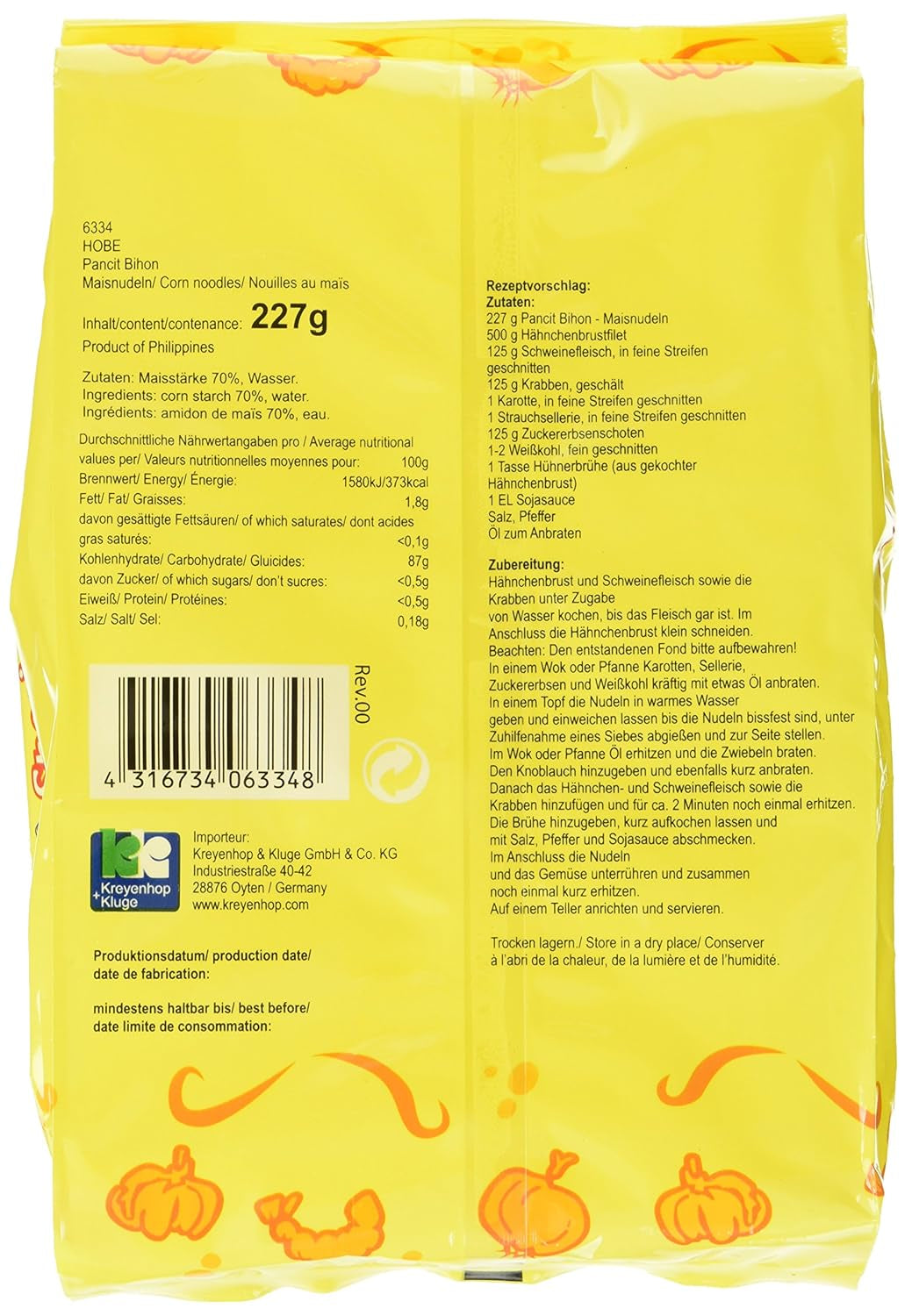 Nudle Pancit Bihon, balení 4 ks (balení 4 x 227 g)