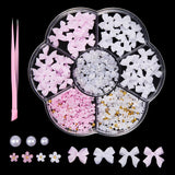 GZMAYUEN 920Pcs Zlatá Stříbrná Perlen s plochým zády pro nehty, Halbrunde Weiße Beige Perlen na nehty, Kleine Halbrunde Perlen s plochým zadním dílem Für DIY Nail Art Decor
