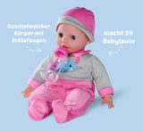 Simba 105140066 - Laura Interaktivní, panenka měkkého těla s ospalýma očima, brblá při pohybu, pije z lahvičky a spí, 40cm, panenka od 2 let Naty Shop Dolls