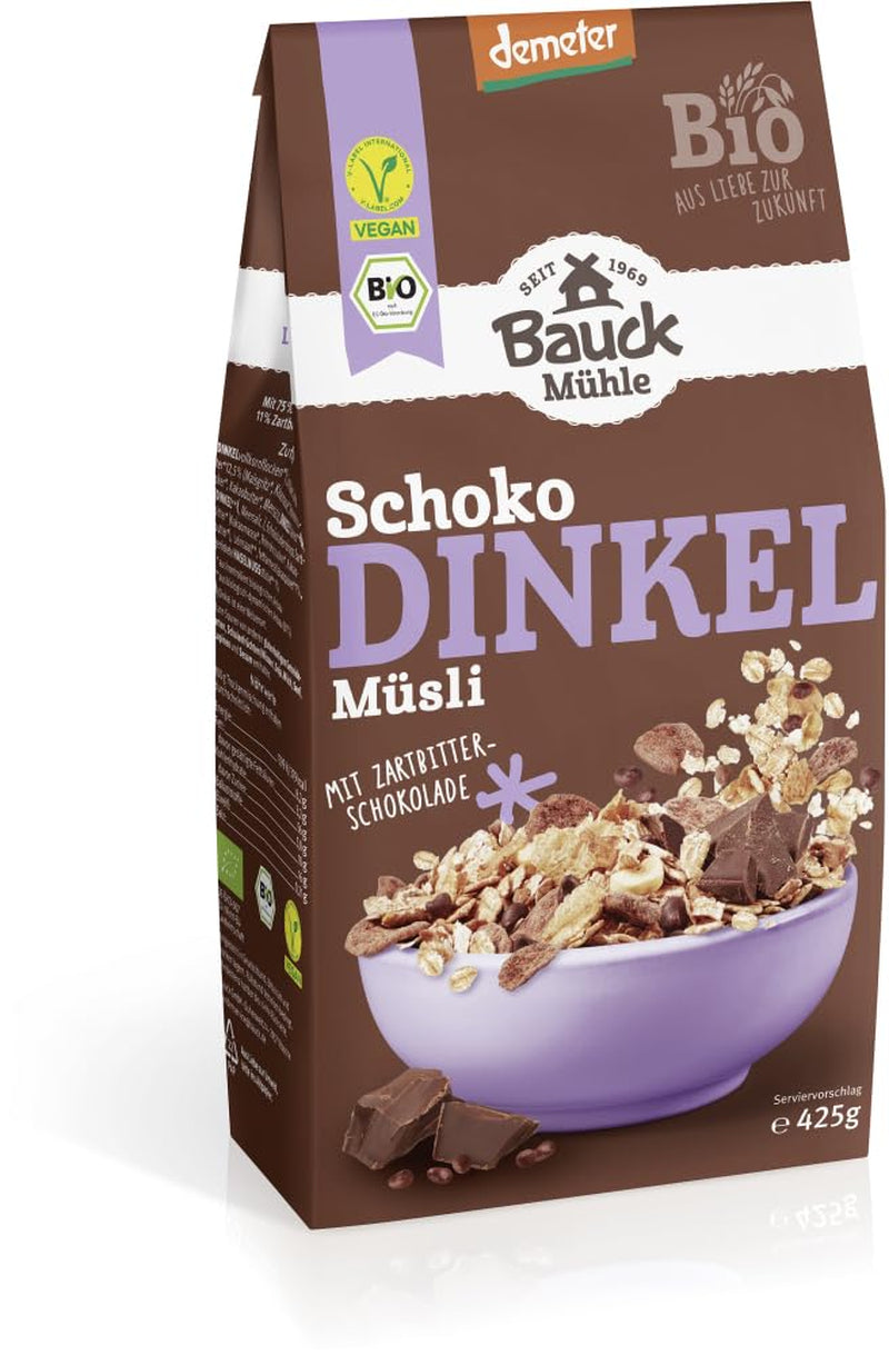 Bauck HOF Dinkelmüsli Schokozart, 425G (1Er Pack) Cereálie Naty Shop 12 x 425 gr