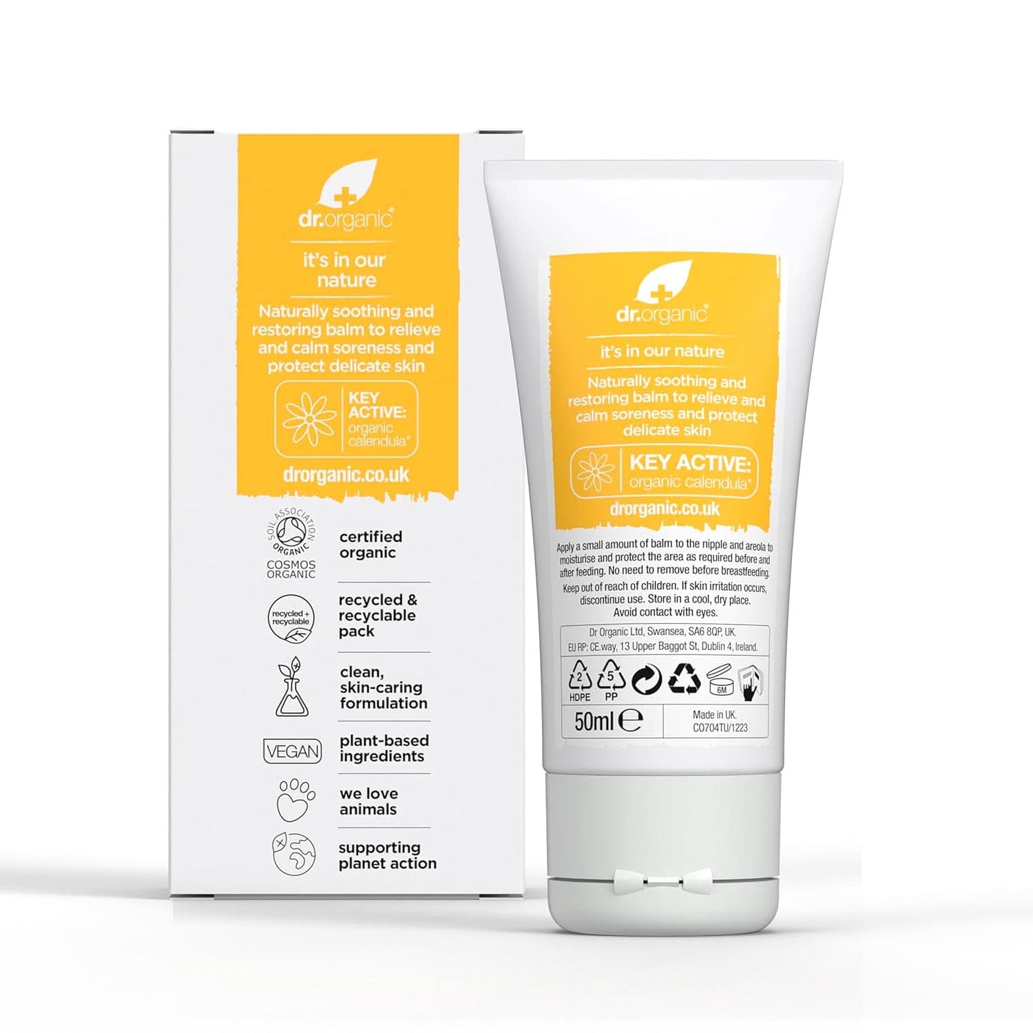 Dr Organický balzám na bradavky s měsíčkem, lanolin, přírodní úleva, Na rány a popraskané bradavky, 30 ml Příslušenství Potraviny a kojení Bebe Naty Shop