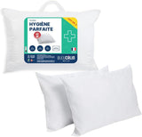 Bleu Câlin Sada 2 ks obdélníkových polštářů proti roztočům, antibakteriální, nadýchaný komfort, T 60X60 Cm, 100% bavlna, perfektní hygienický sortiment Polštáře standard Naty Shop Obdélníkový tvar 45 X 70 Cm