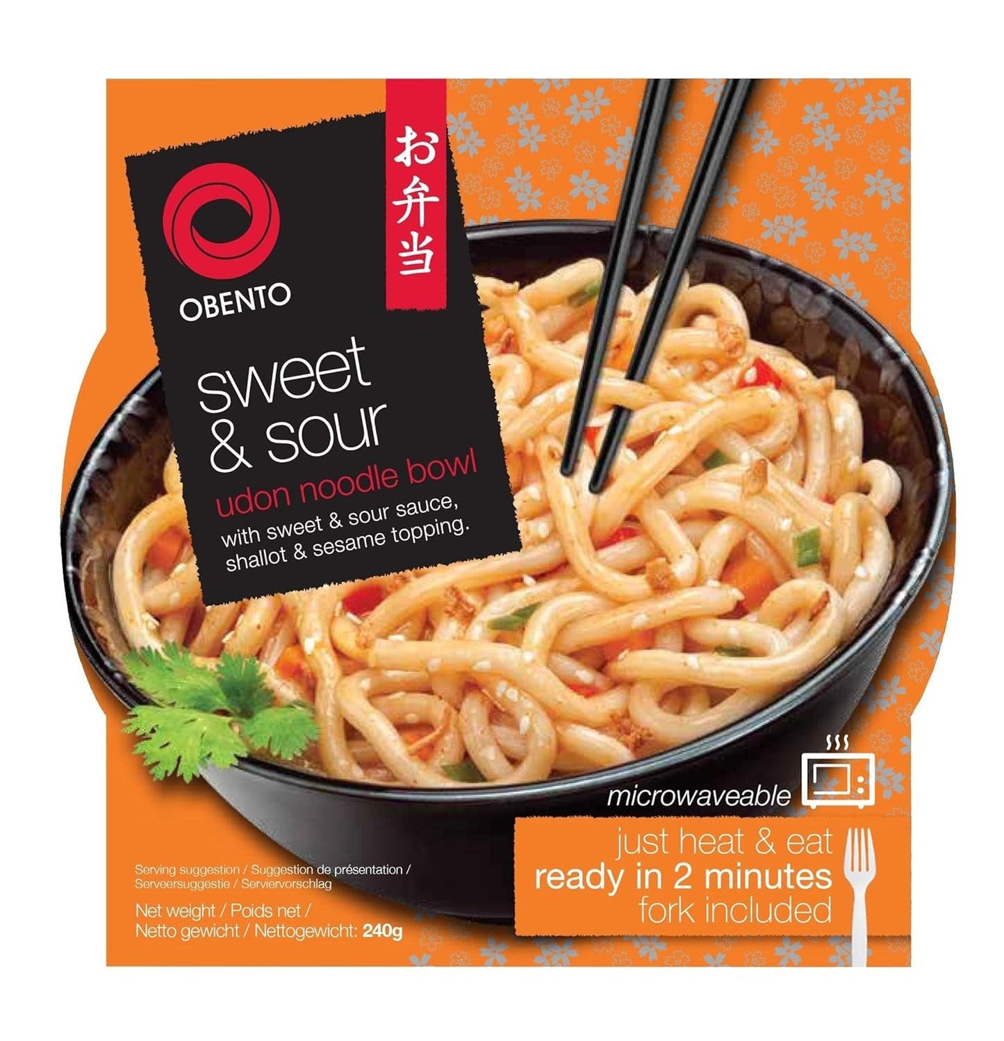 Sladkokyselá mísa Udon, jídlo připravené do mikrovlnné trouby, 240 g