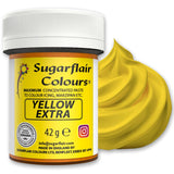 Potravinářské barvivo Sugarflair Max Concentrated Yellow Extra, vysoce koncentrované potravinářské barvivo na marcipán a fondán, pastové barvivo Max Concentrate - 42 g