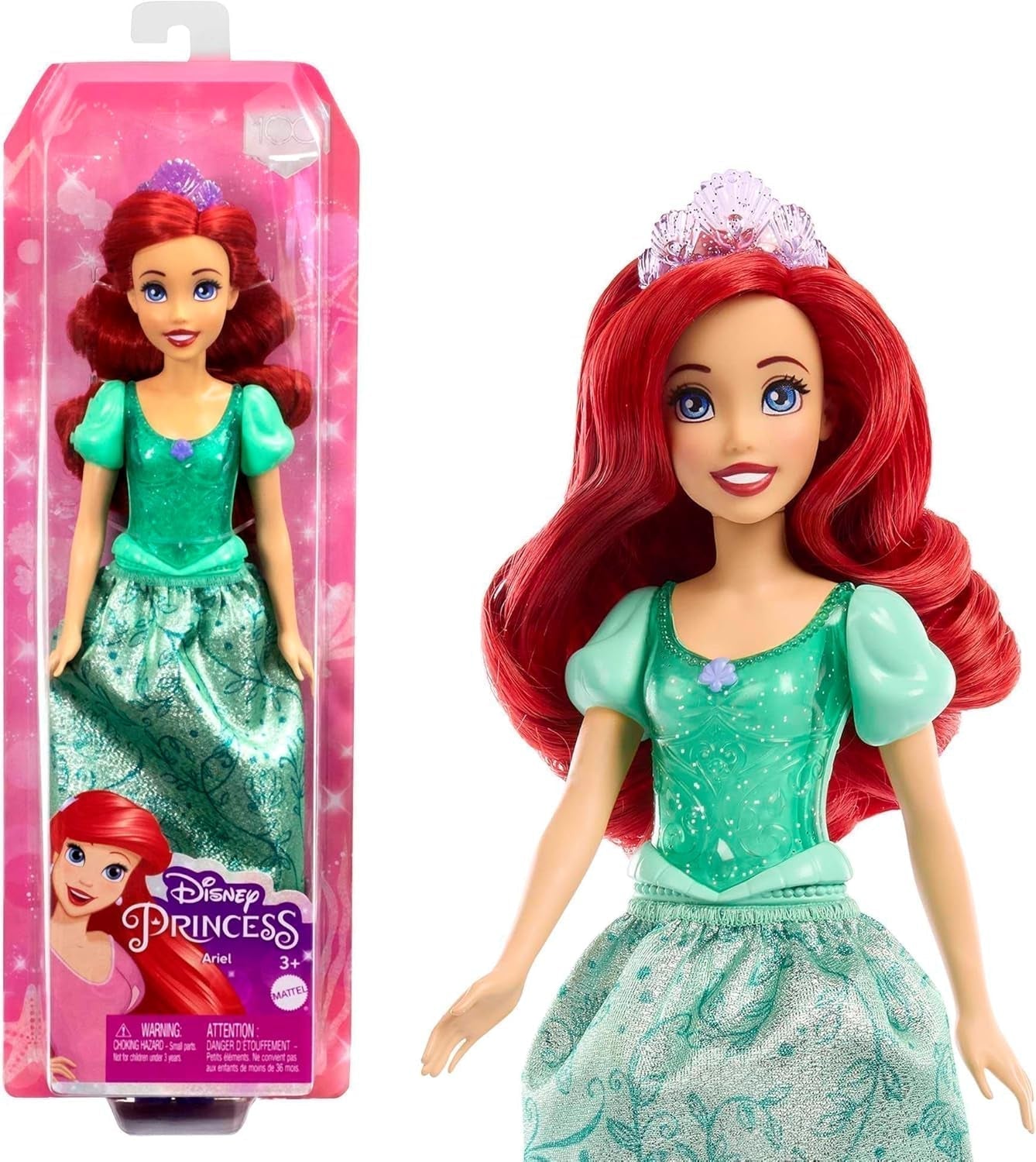 Mattel Disney Princess Toy Snow White pohyblivá panenka se třpytivým oblečením a doplňky Dárek pro děti inspirovaný filmem Disney HLW08 Naty Shop Ariel Dolls